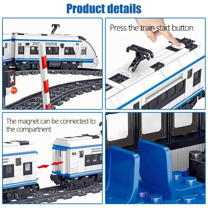 RC Remote-Controlled Electric City Rail Building Blocks - 941 Pieces Set - ToylandEU