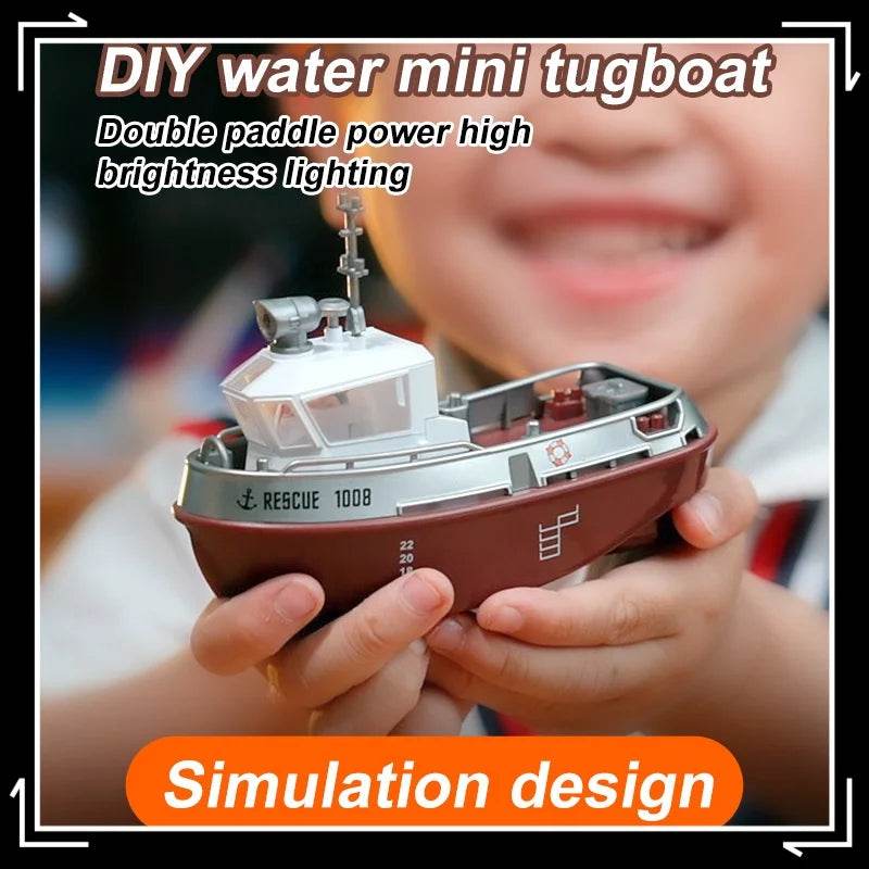 RC Remote-Controlled Electric Mini Boat for Kids – Rechargeable Water Toy Gift for Boys, Perfect for Christmas Surprises - ToylandEU