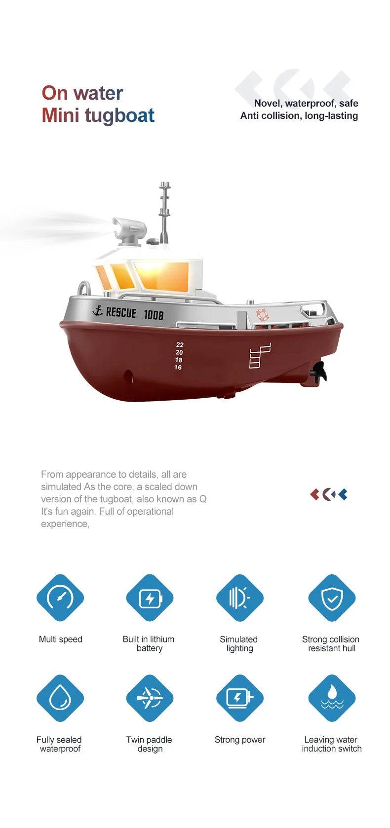 RC Remote-Controlled Electric Mini Boat for Kids – Rechargeable Water Toy Gift for Boys, Perfect for Christmas Surprises - ToylandEU