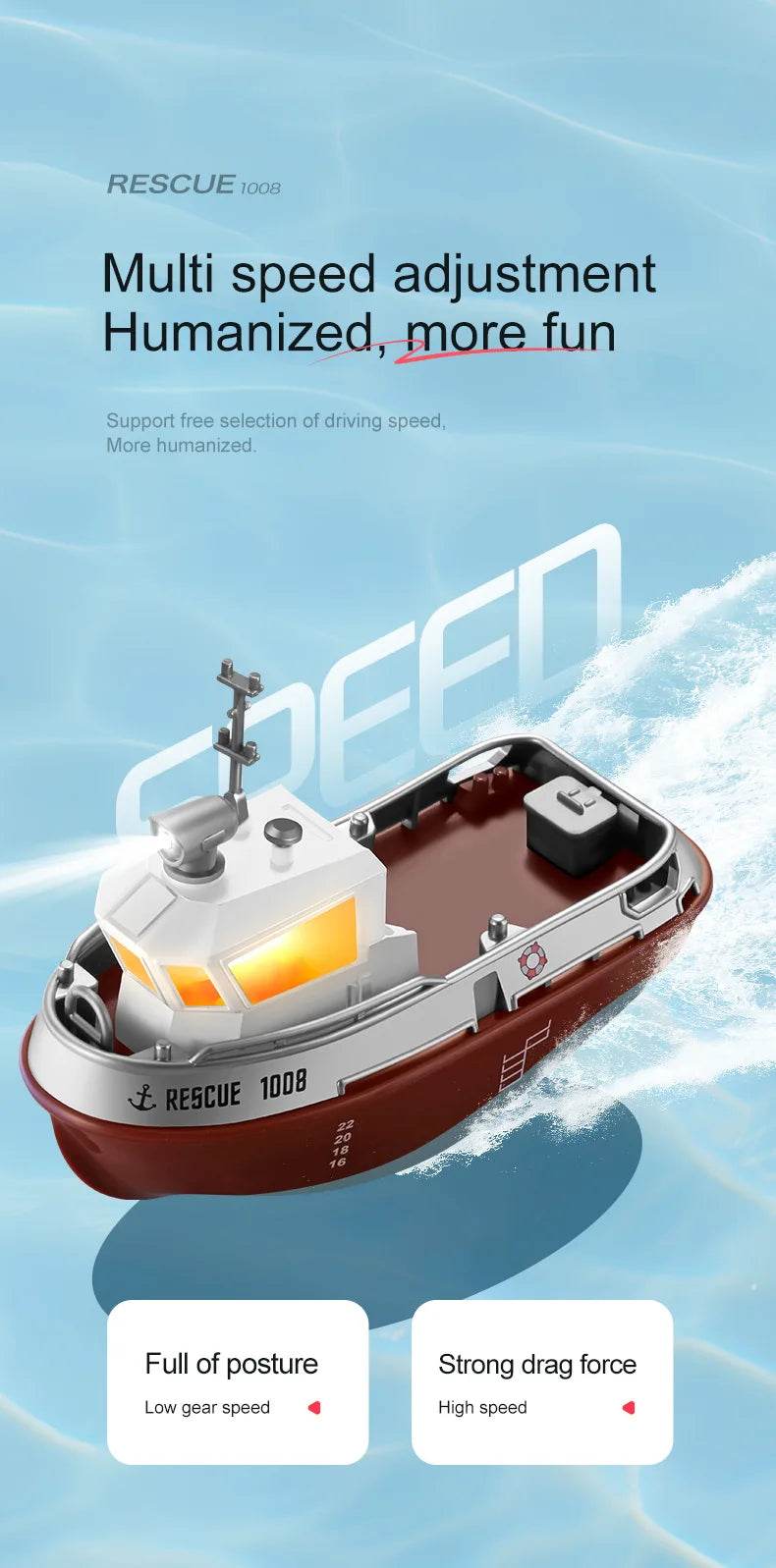 RC Remote-Controlled Electric Mini Boat for Kids – Rechargeable Water Toy Gift for Boys, Perfect for Christmas Surprises - ToylandEU