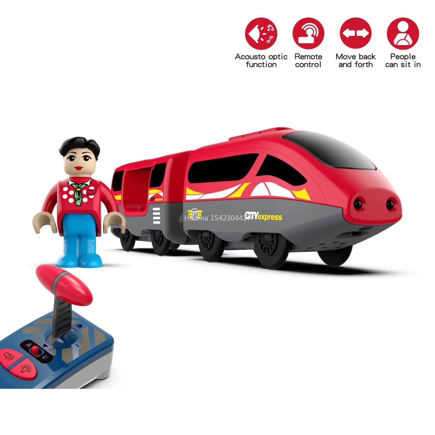 RC Remote-Controlled Electric Train Set - Compatible with Wooden Tracks - ToylandEU