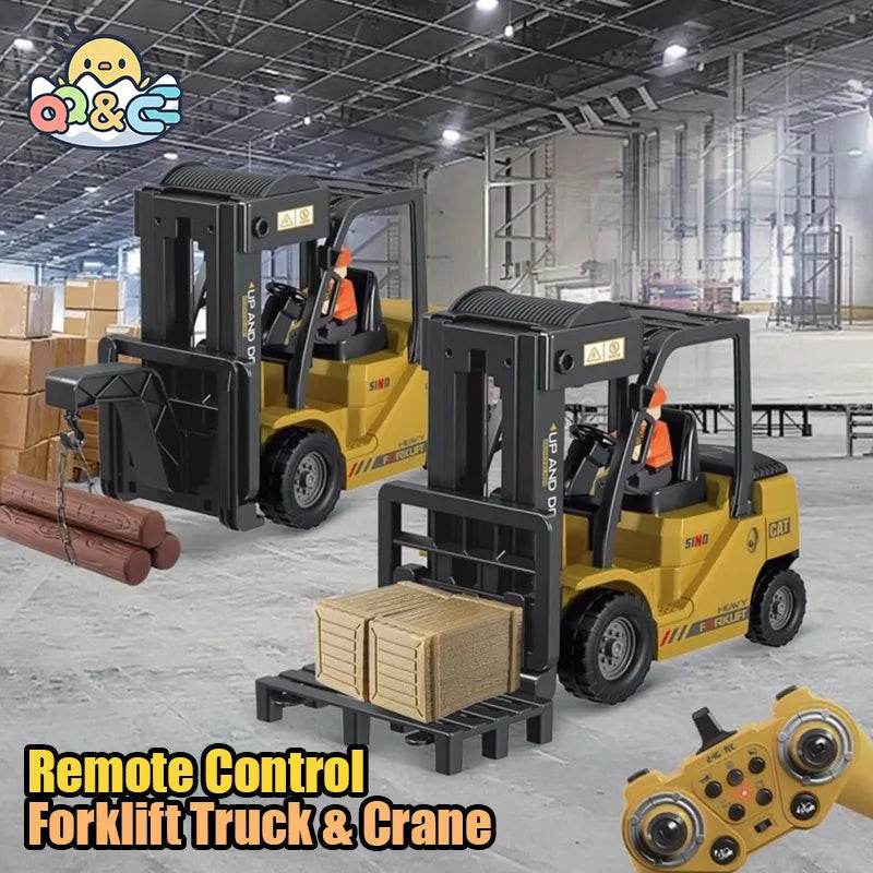 RC Remote-Controlled Engineering Forklift Truck with Spray Functionality - ToylandEU