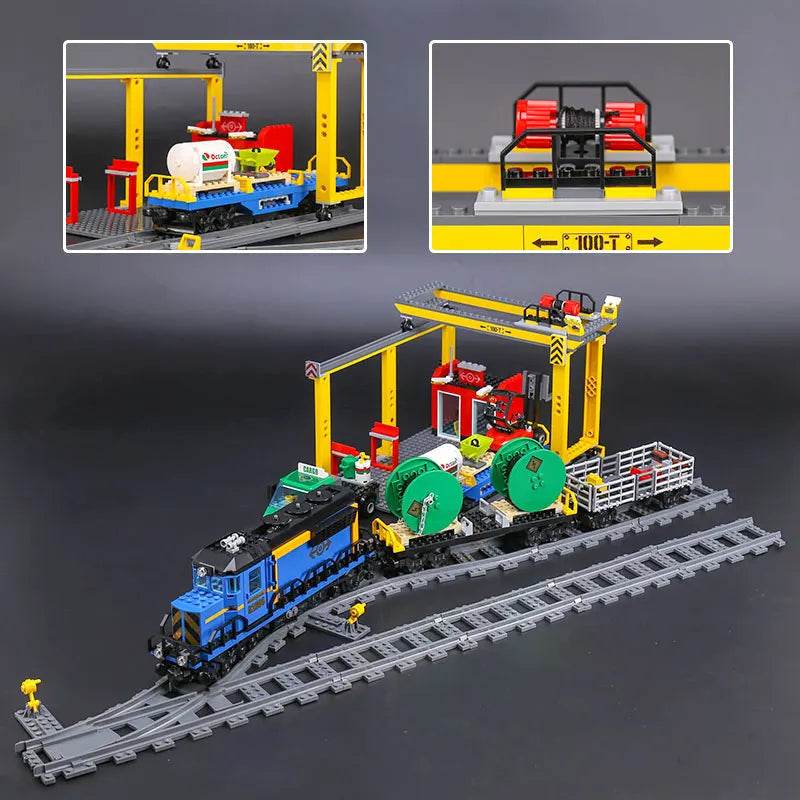 RC Remote-Controlled Motorized Cargo Train Model - 1033PCS Build Set - ToylandEU