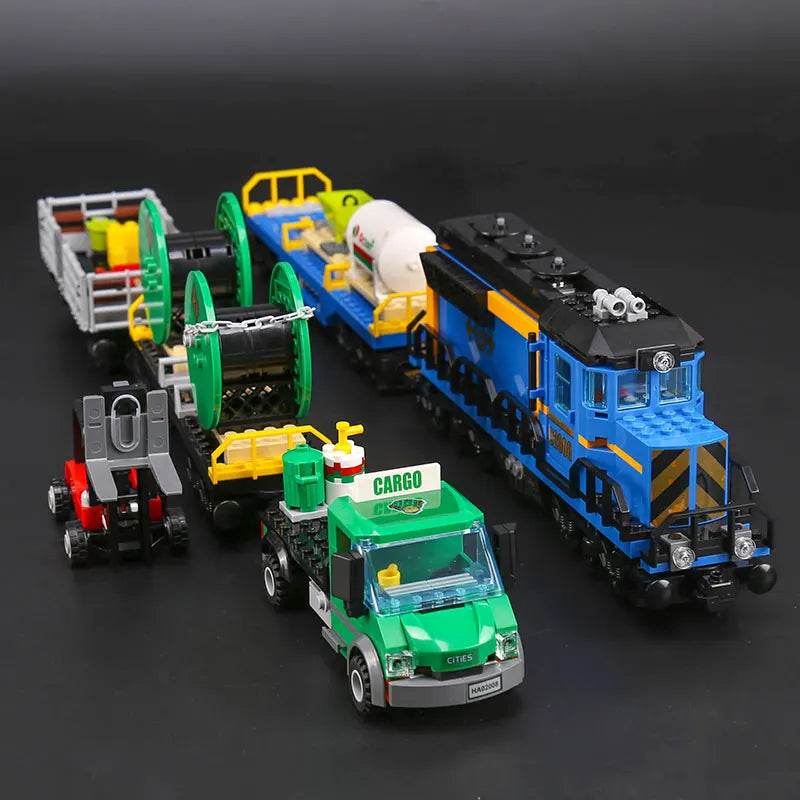 RC Remote-Controlled Motorized Cargo Train Model - 1033PCS Build Set - ToylandEU