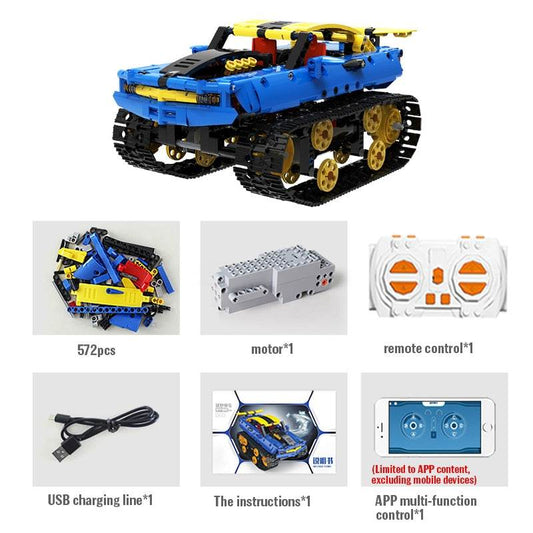 RC Remote-Controlled Off-Road Military Tank Building Blocks Toy for Kids - ToylandEU