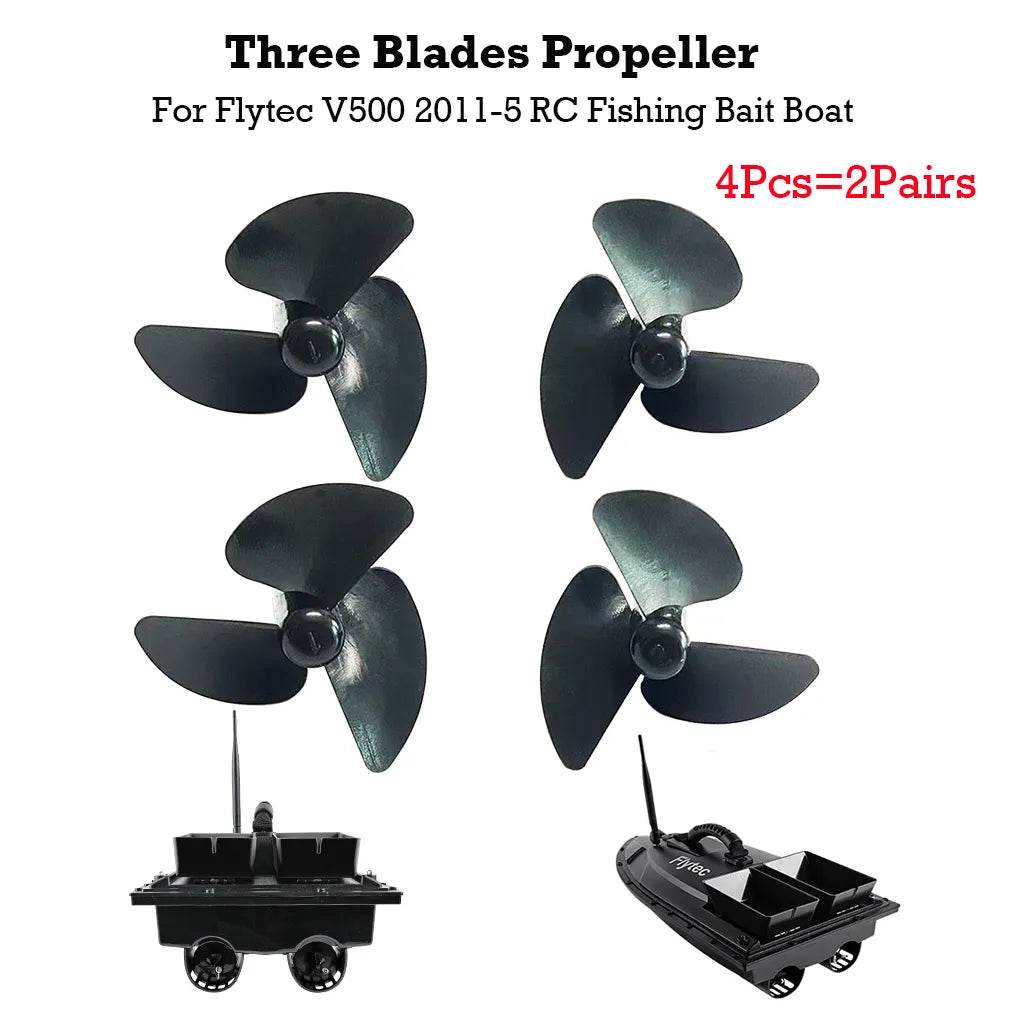 RC Replacement 3-Blade Propellers for Flytec V500 & 2011-5 RC Boats (4Pcs) - ToylandEU