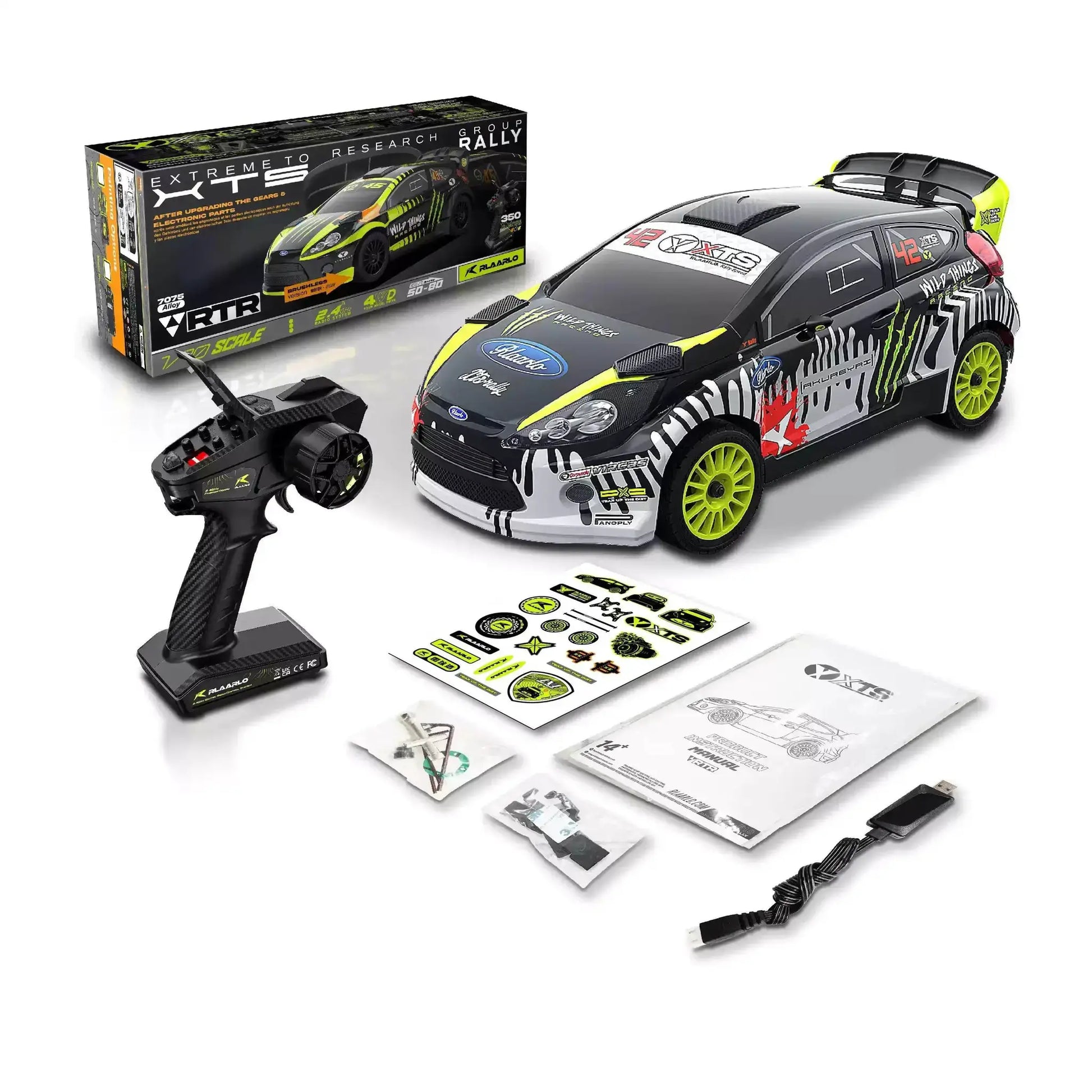 RC Riaarl XTS F10 1/10 Scale Electric RC Rally Car - 4WD Drift Racing Toy for All Ages - ToylandEU