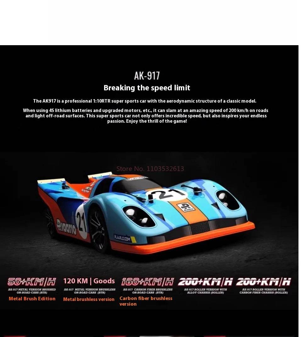 RC Riiaarlo AK-917 1/10 Scale High-Speed Electric Drift Supercar Remote Control Model Car - ToylandEU