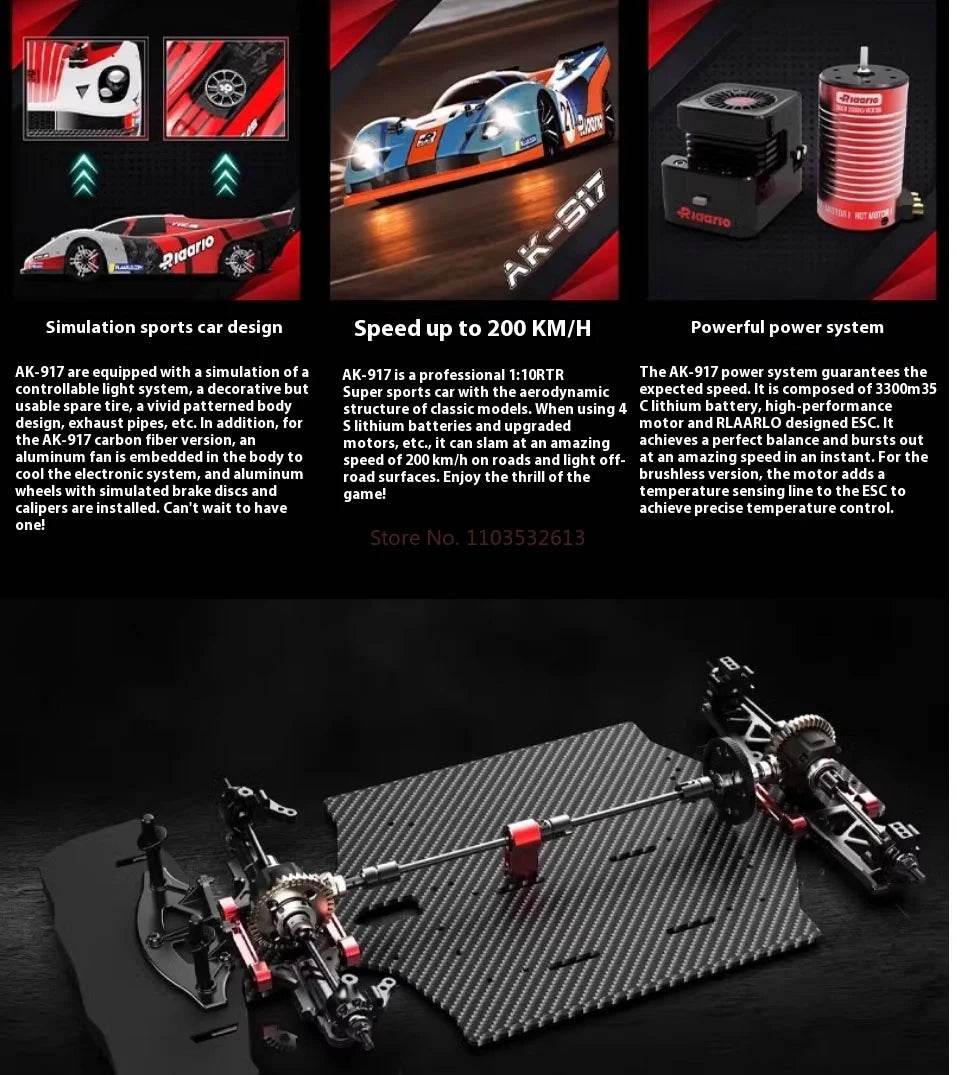 RC Riiaarlo AK-917 1/10 Scale High-Speed Electric Drift Supercar Remote Control Model Car - ToylandEU