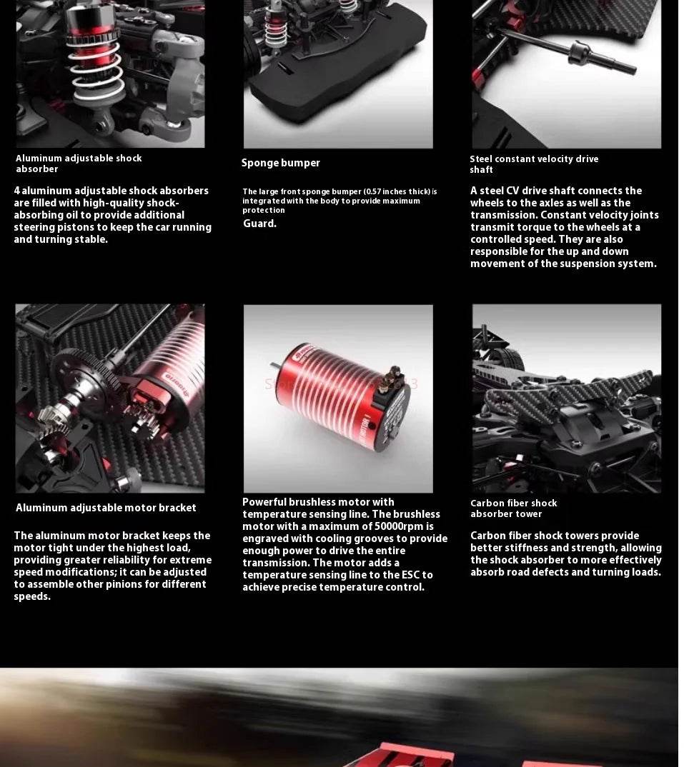 RC Riiaarlo AK-917 1/10 Scale High-Speed Electric Drift Supercar Remote Control Model Car - ToylandEU