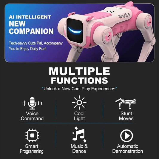 RC Mechanical Dog Intelligent AI RC Robot Dog Voice Command Programmable Singing Dancing Electronic Stunt Bionic Smart Robot Dog - ToylandEU