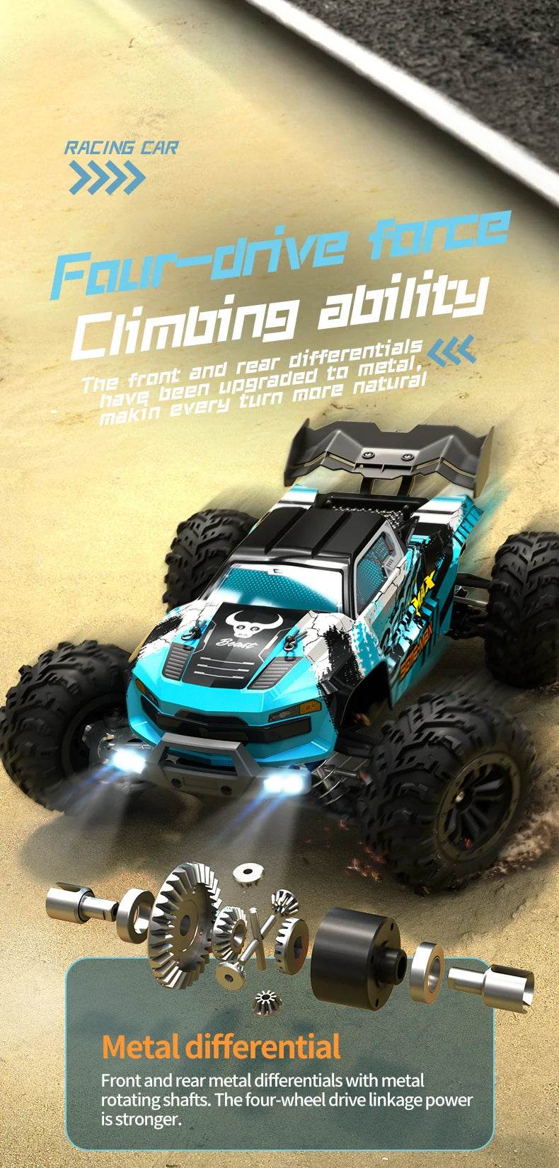 RC SG116 MAX 1:16 High-Speed 4WD RC Drift Racing Monster Truck - 70KM/H Off-Road Remote Control Car for Kids - ToylandEU