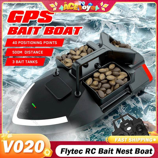 RC Smart GPS RC Bait Boat - Enhanced Night Visibility & Long Battery Life - ToylandEU