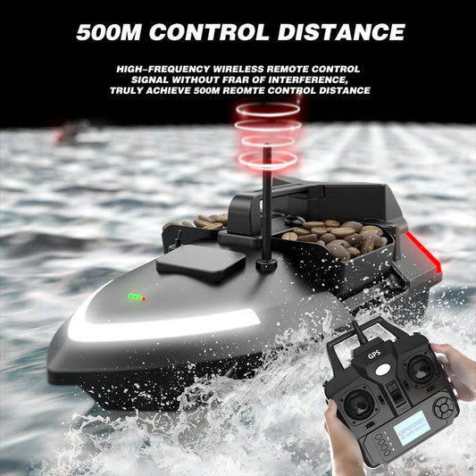 RC Smart GPS RC Bait Boat - Enhanced Night Visibility & Long Battery Life - ToylandEU