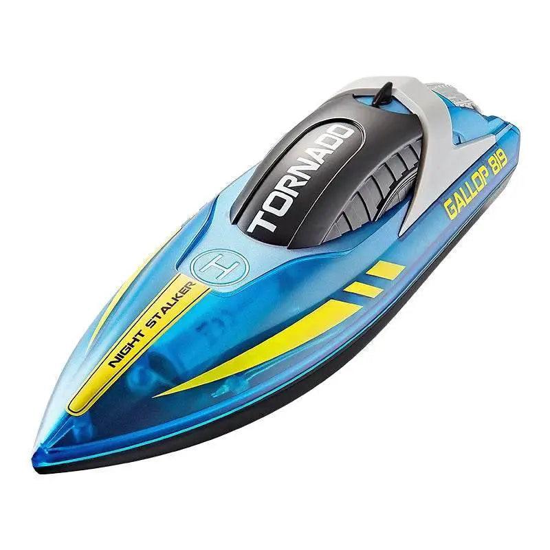  RC High-Speed Remote Control RC Speedboat with LED Lights - Rechargeable, Waterproof & 2-Hour Endurance for Kids Outdoor Fun -  ToylandEU™