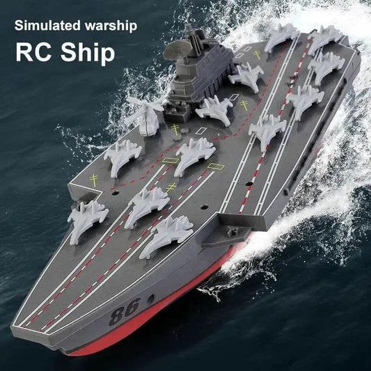  RC Remote Control Electric RC Speedboat - Military Aircraft Carrier Warship Toy for Kids - 2.4GHz Water Adventure Gift -  ToylandEU™