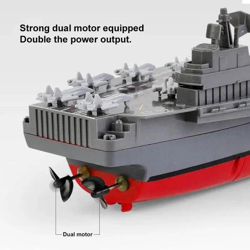  RC Remote Control Electric RC Speedboat - Military Aircraft Carrier Warship Toy for Kids - 2.4GHz Water Adventure Gift -  ToylandEU™