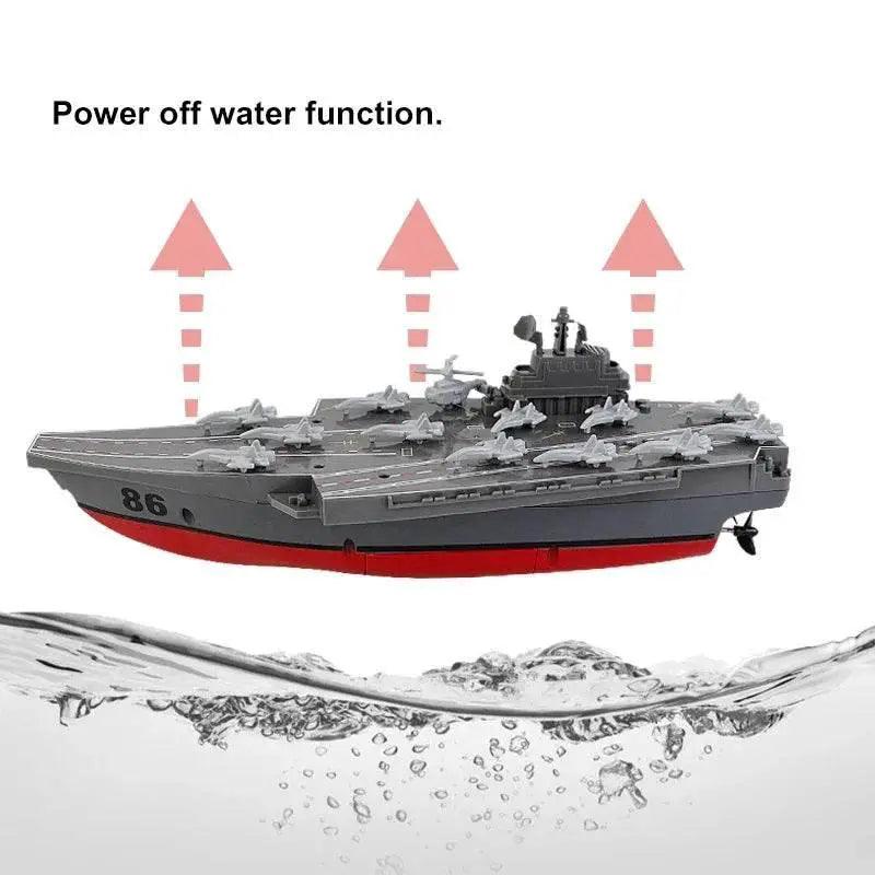  RC Remote Control Electric RC Speedboat - Military Aircraft Carrier Warship Toy for Kids - 2.4GHz Water Adventure Gift -  ToylandEU™