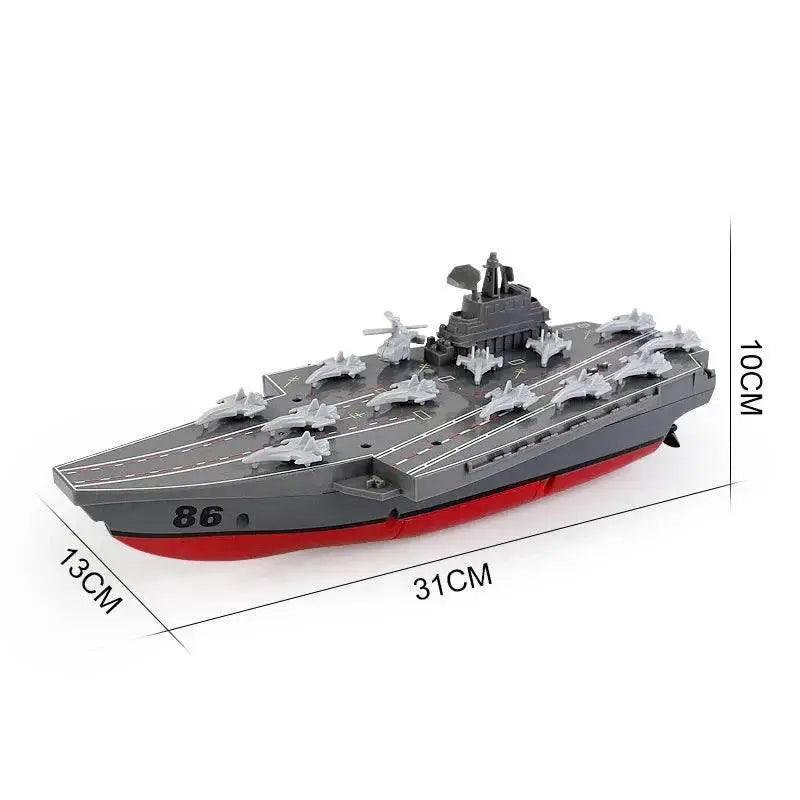  RC Remote Control Electric RC Speedboat - Military Aircraft Carrier Warship Toy for Kids - 2.4GHz Water Adventure Gift -  ToylandEU™