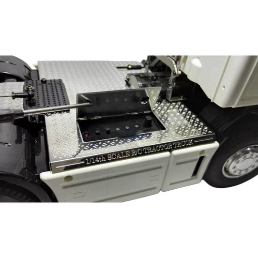 RC Stainless Steel Anti-Skid Plate for Enhanced Tamiya 1/14 RC Truck Realism - ToylandEU