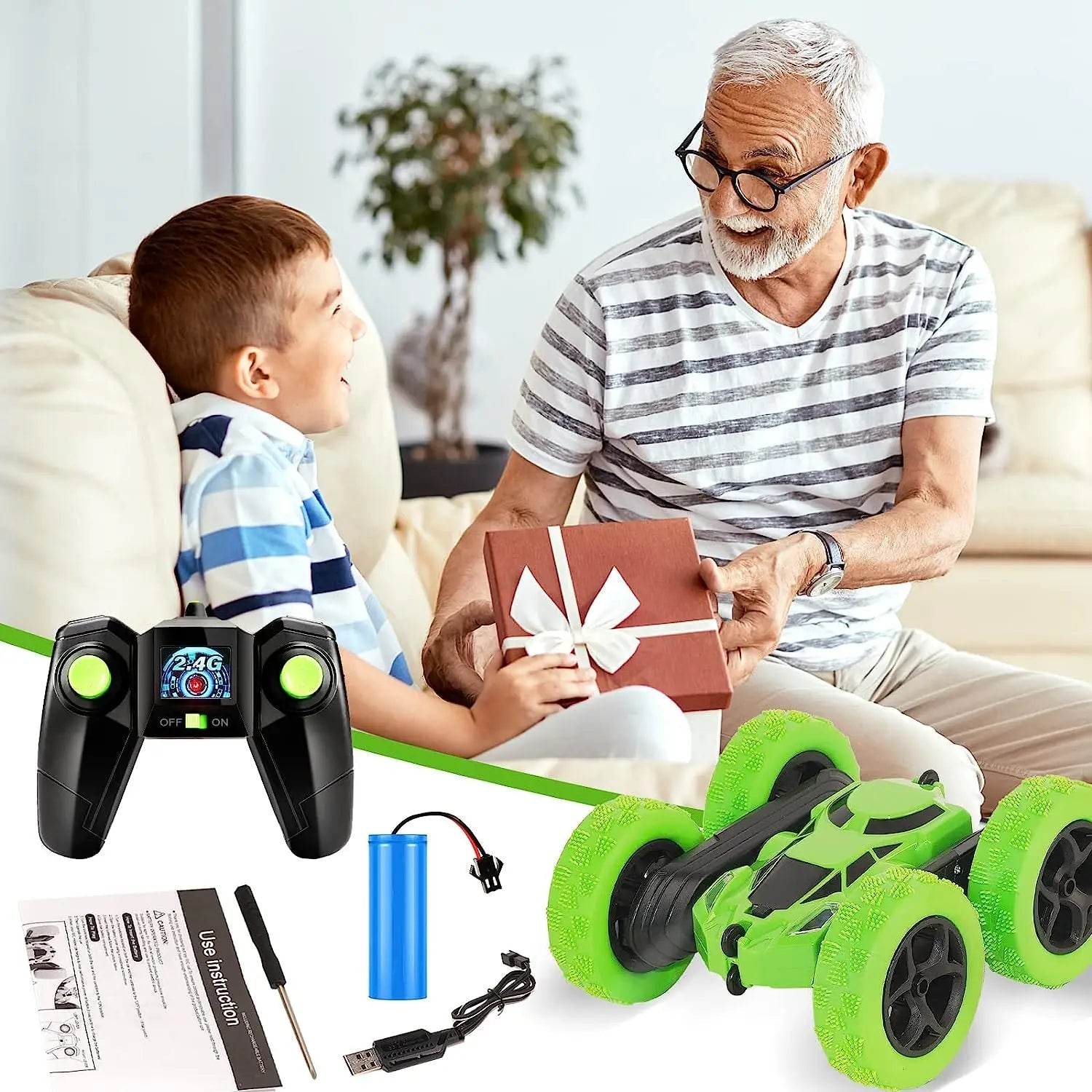 RC Stunt RC Car for Kids - Double-Sided 360° Flip Remote Control Vehicle - ToylandEU