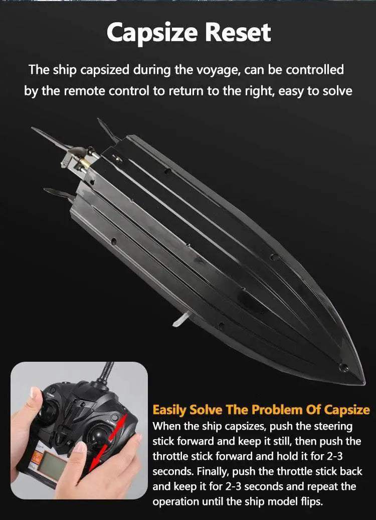  RC TKKJ H110 4CH 2.4GHz Remote Control Racing Boat with Screen Display and 180° Flip - Electric Toy Gift for Kids -  ToylandEU™