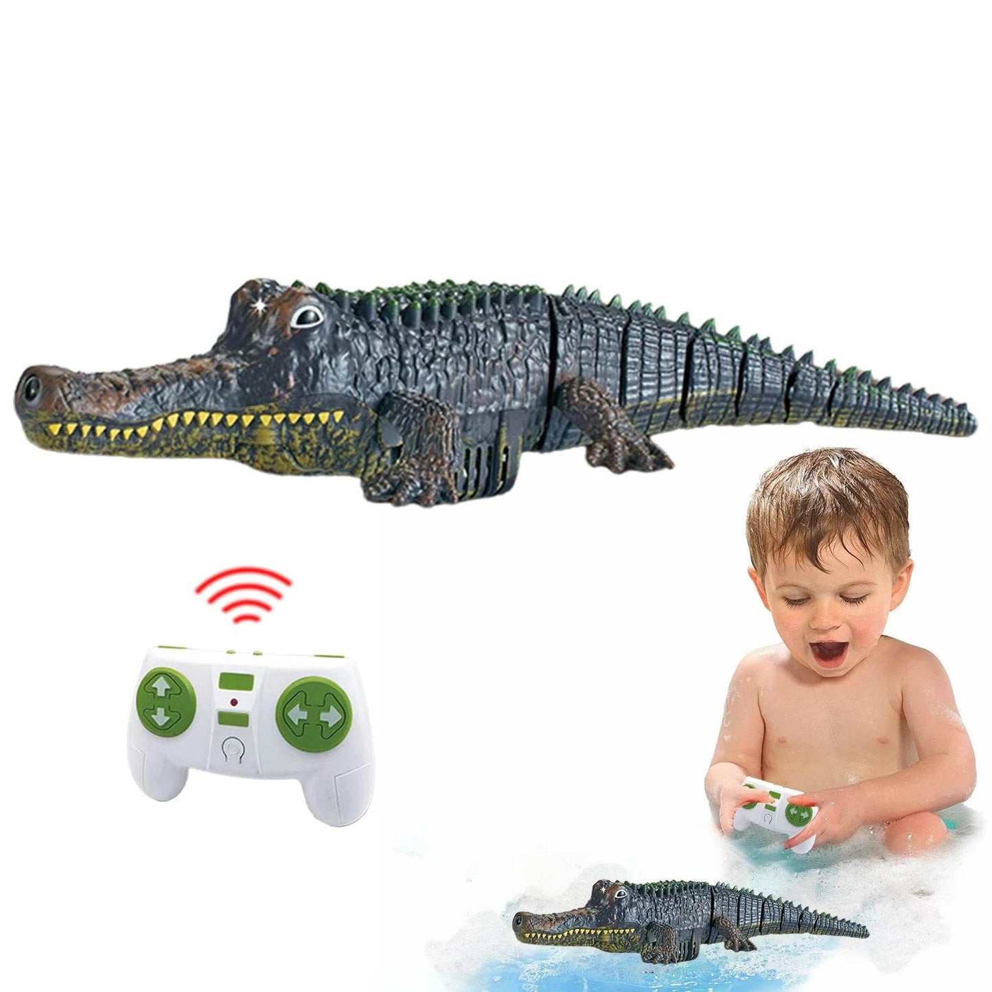 RC Thrilling RC Crocodile Toy: Realistic Alligator Boat for Water Fun - Perfect for Kids 12+ - ToylandEU