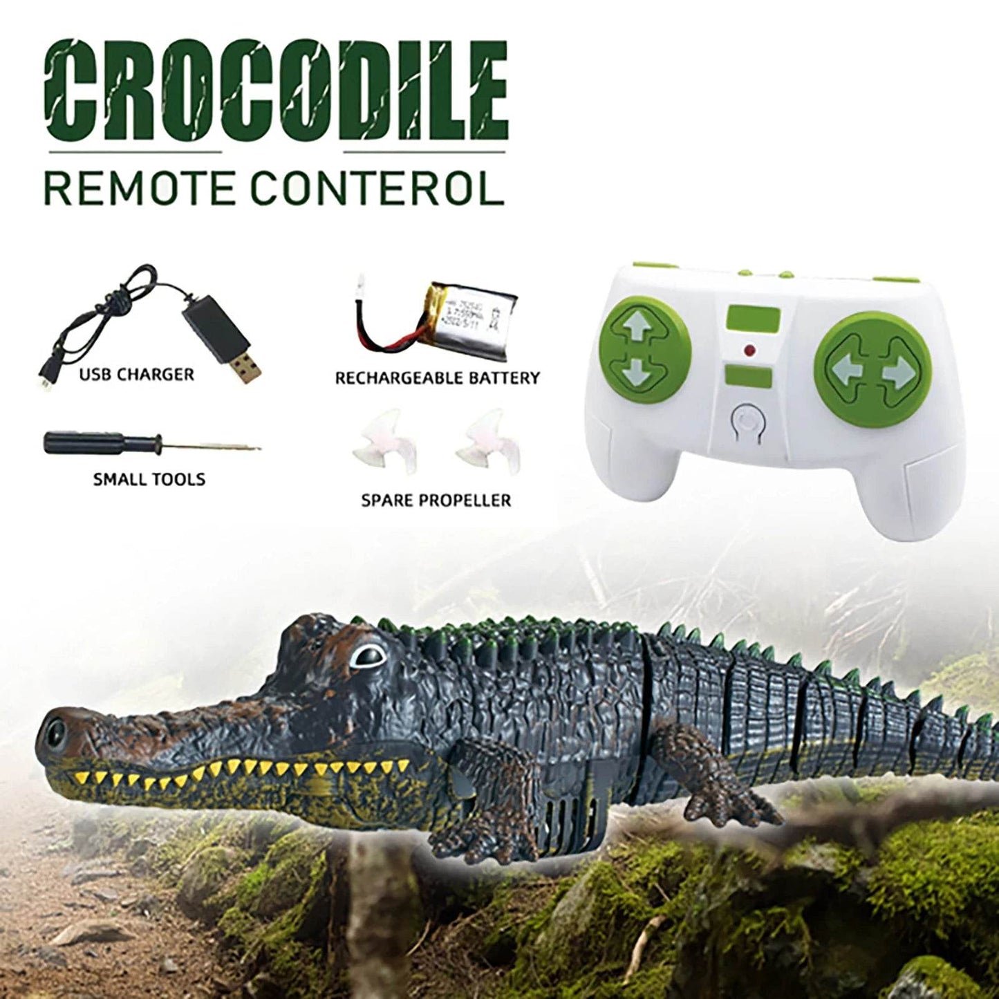 RC Thrilling RC Crocodile Toy: Realistic Alligator Boat for Water Fun - Perfect for Kids 12+ - ToylandEU