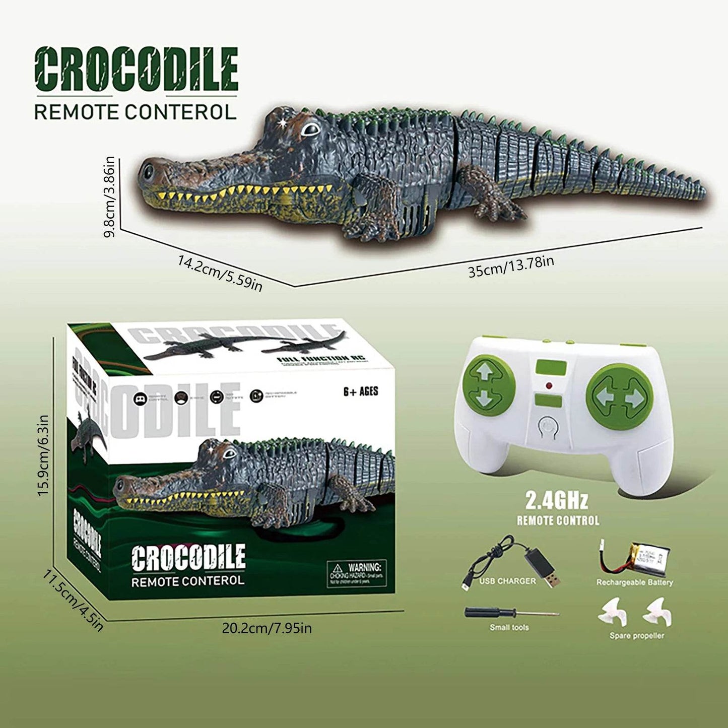 RC Thrilling RC Crocodile Toy: Realistic Alligator Boat for Water Fun - Perfect for Kids 12+ - ToylandEU