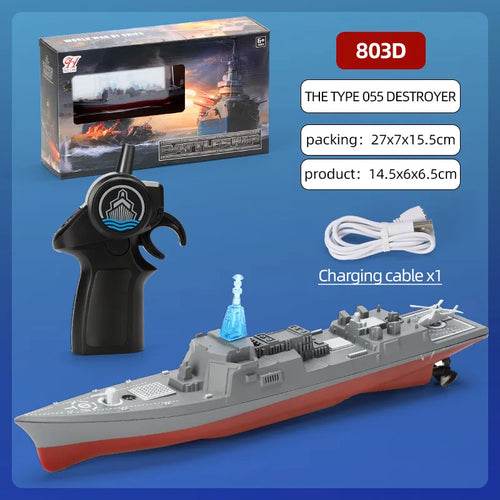 RC Thrilling RC Speed Boat - 2.4G Military Aircraft Ship Simulation - Kids' Favorite Toy - ToylandEU