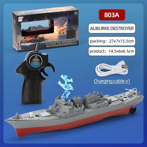 RC Thrilling RC Speed Boat - 2.4G Military Aircraft Ship Simulation - Kids' Favorite Toy - ToylandEU