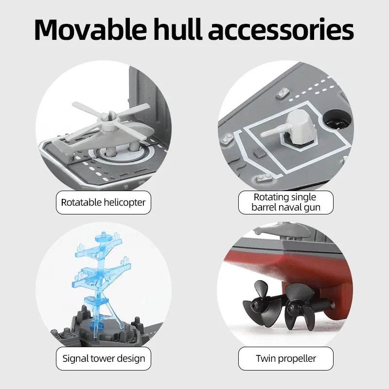 RC Thrilling RC Speed Boat - 2.4G Military Aircraft Ship Simulation - Kids' Favorite Toy - ToylandEU