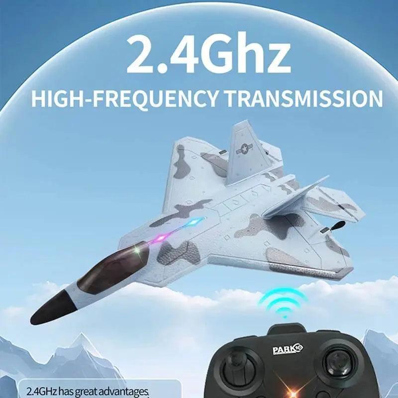  2024 Top P530 2.4G 2CH RC Airplane Raptor F22 Warplane LED Light Gyroscope Toy Gift for Boys Easy Flying -  ToylandEU™
