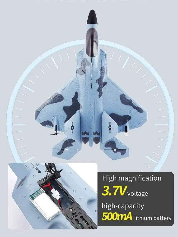  2024 Top P530 2.4G 2CH RC Airplane Raptor F22 Warplane LED Light Gyroscope Toy Gift for Boys Easy Flying -  ToylandEU™