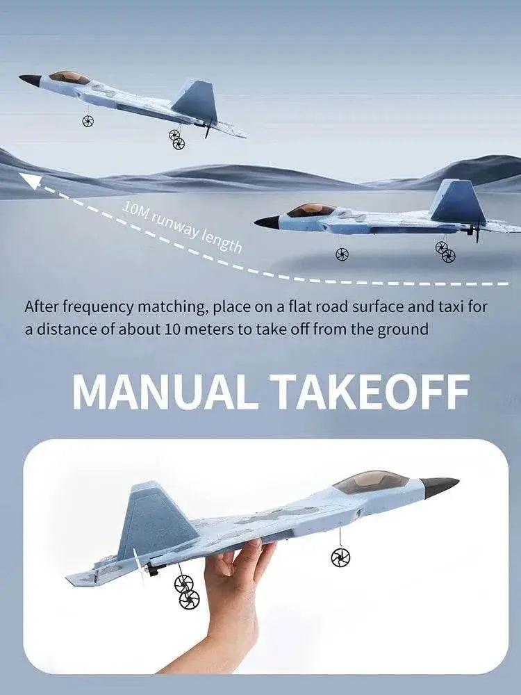  2024 Top P530 2.4G 2CH RC Airplane Raptor F22 Warplane LED Light Gyroscope Toy Gift for Boys Easy Flying -  ToylandEU™