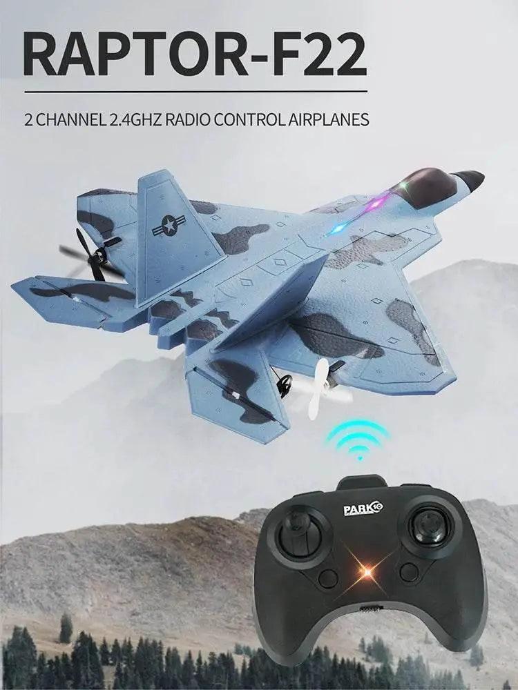  2024 Top P530 2.4G 2CH RC Airplane Raptor F22 Warplane LED Light Gyroscope Toy Gift for Boys Easy Flying -  ToylandEU™