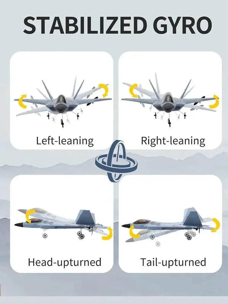  2024 Top P530 2.4G 2CH RC Airplane Raptor F22 Warplane LED Light Gyroscope Toy Gift for Boys Easy Flying -  ToylandEU™