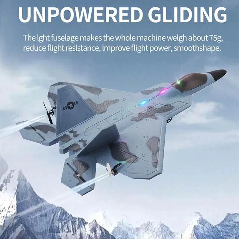  2024 Top P530 2.4G 2CH RC Airplane Raptor F22 Warplane LED Light Gyroscope Toy Gift for Boys Easy Flying -  ToylandEU™