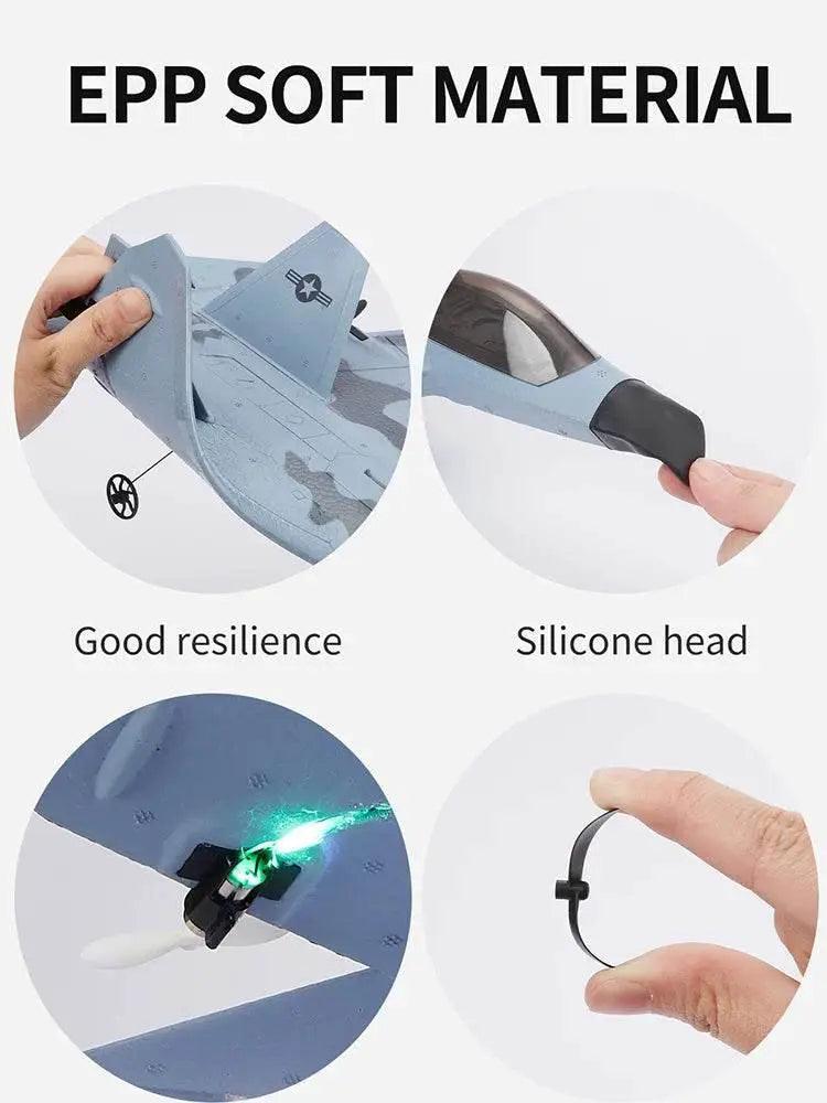  2024 Top P530 2.4G 2CH RC Airplane Raptor F22 Warplane LED Light Gyroscope Toy Gift for Boys Easy Flying -  ToylandEU™