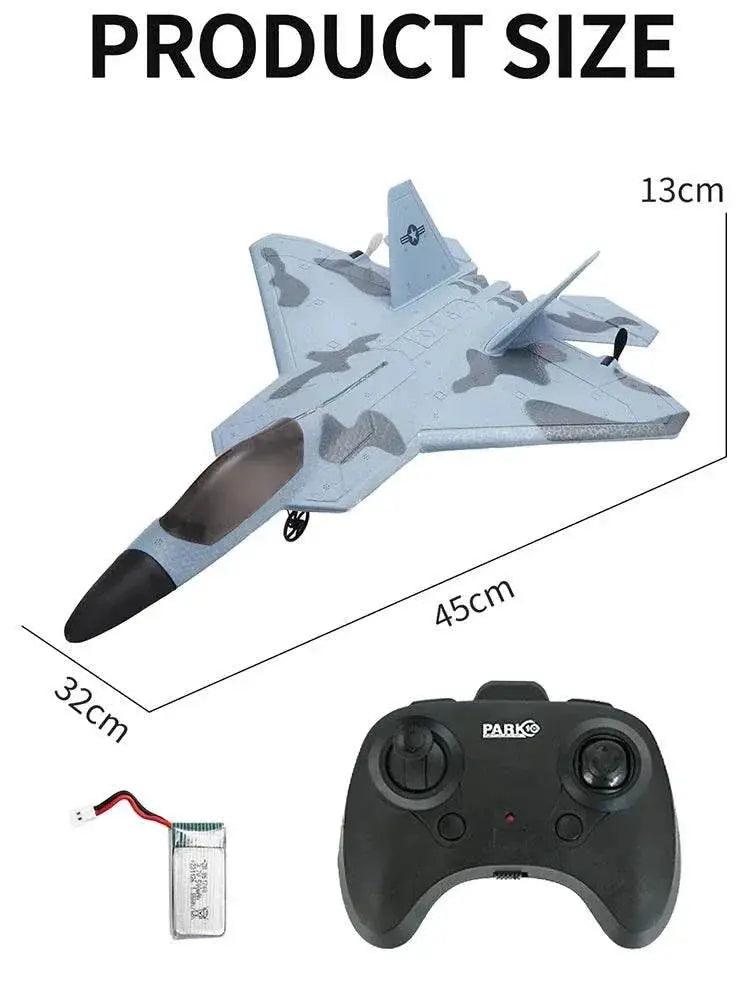  2024 Top P530 2.4G 2CH RC Airplane Raptor F22 Warplane LED Light Gyroscope Toy Gift for Boys Easy Flying -  ToylandEU™