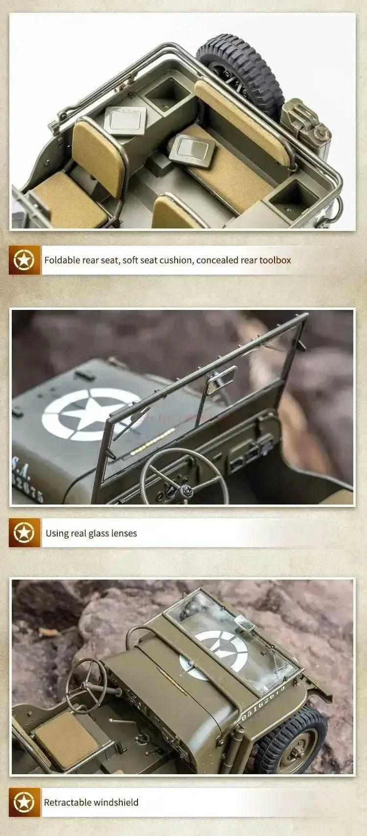 RC 2025 1:12 Scale 1941 Willys MB RC Crawler Jeep - 4WD Ready-to-Run Military Buggy for Adults and Kids -  ToylandEU™