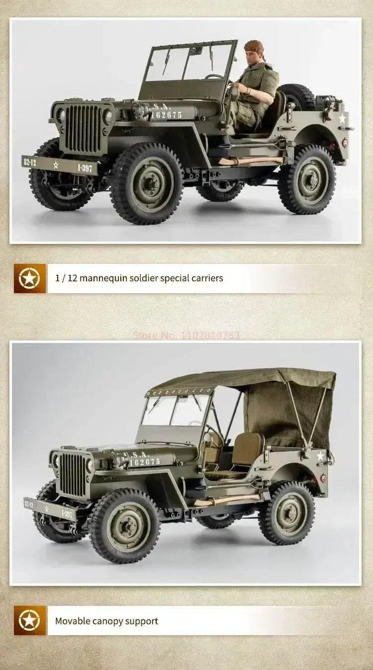  RC 2025 1:12 Scale 1941 Willys MB RC Crawler Jeep - 4WD Ready-to-Run Military Buggy for Adults and Kids -  ToylandEU™