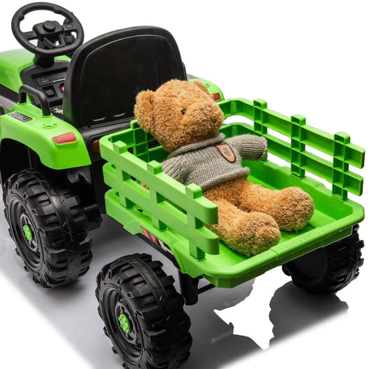  RC 24V Electric Ride-On Tractor with Remote Control & Trailer for Kids -  ToylandEU™
