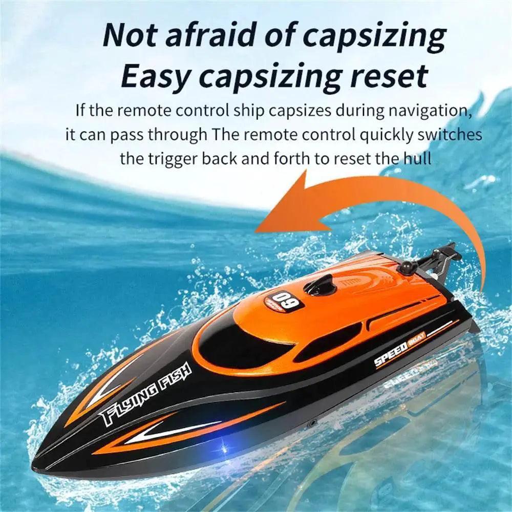  RC High-Speed HXJRC HJ812 Remote Control Speedboat with LED Lights - 25km/h Electric Racing Model for Lakes and Pools -  ToylandEU™