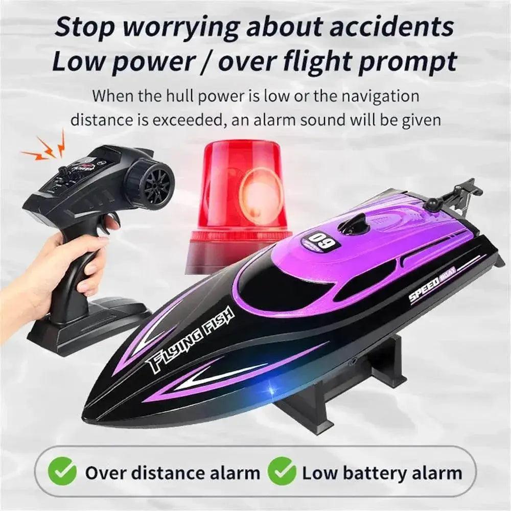  RC High-Speed HXJRC HJ812 Remote Control Speedboat with LED Lights - 25km/h Electric Racing Model for Lakes and Pools -  ToylandEU™