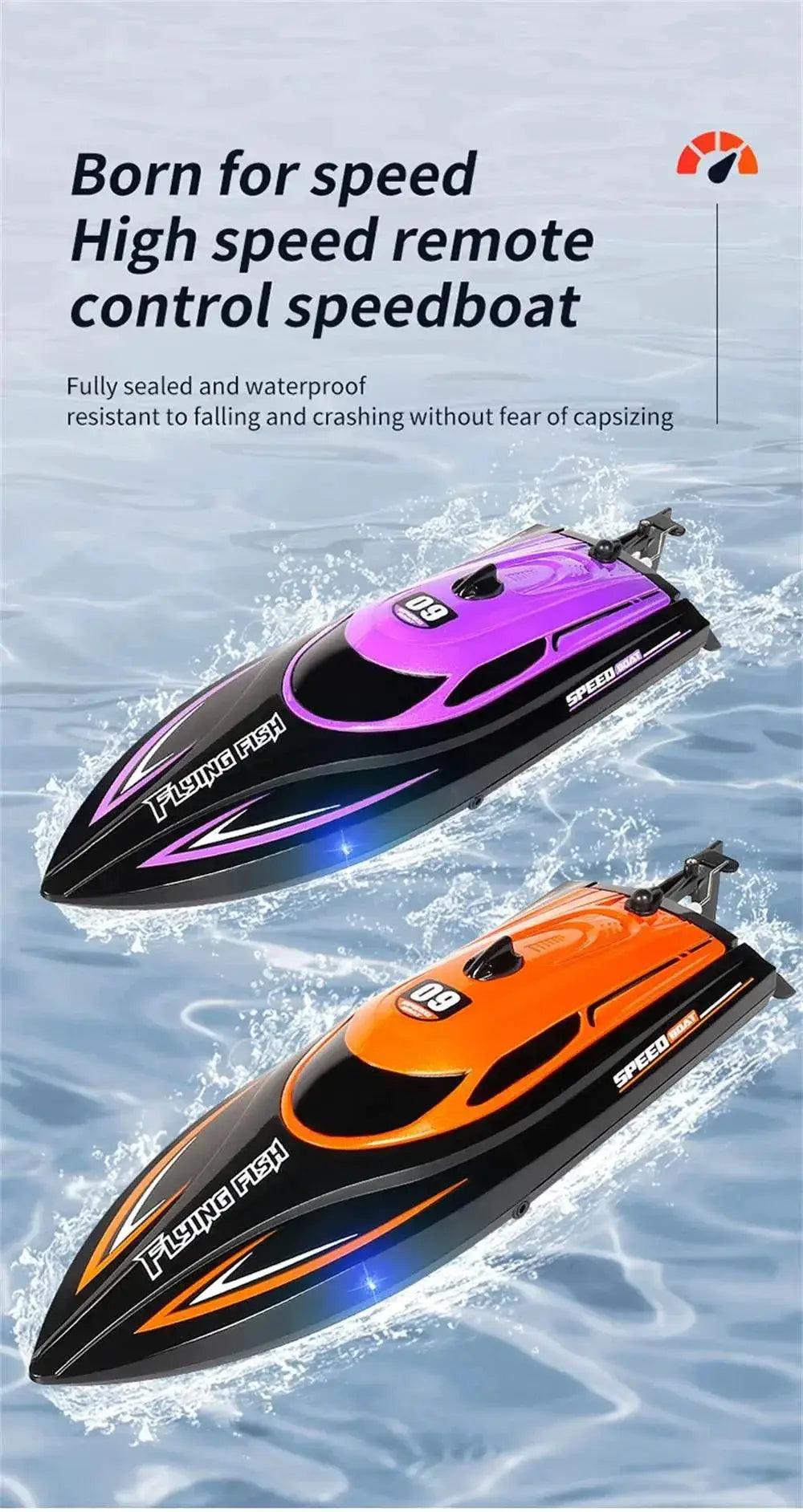  RC High-Speed HXJRC HJ812 Remote Control Speedboat with LED Lights - 25km/h Electric Racing Model for Lakes and Pools -  ToylandEU™