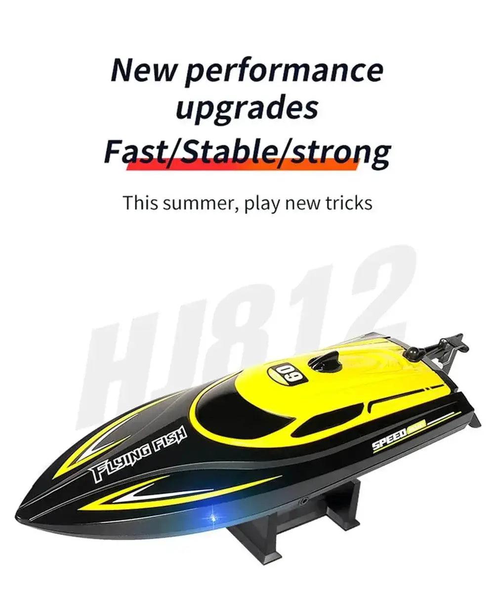  RC High-Speed HXJRC HJ812 Remote Control Speedboat with LED Lights - 25km/h Electric Racing Model for Lakes and Pools -  ToylandEU™