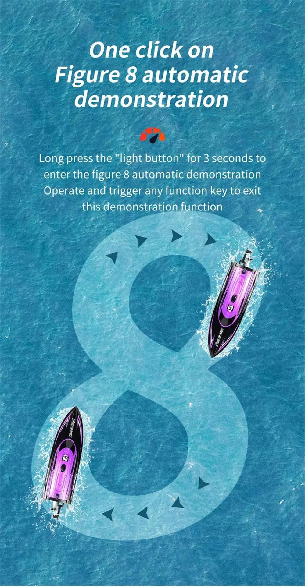  RC High-Speed HXJRC HJ812 Remote Control Speedboat with LED Lights - 25km/h Electric Racing Model for Lakes and Pools -  ToylandEU™