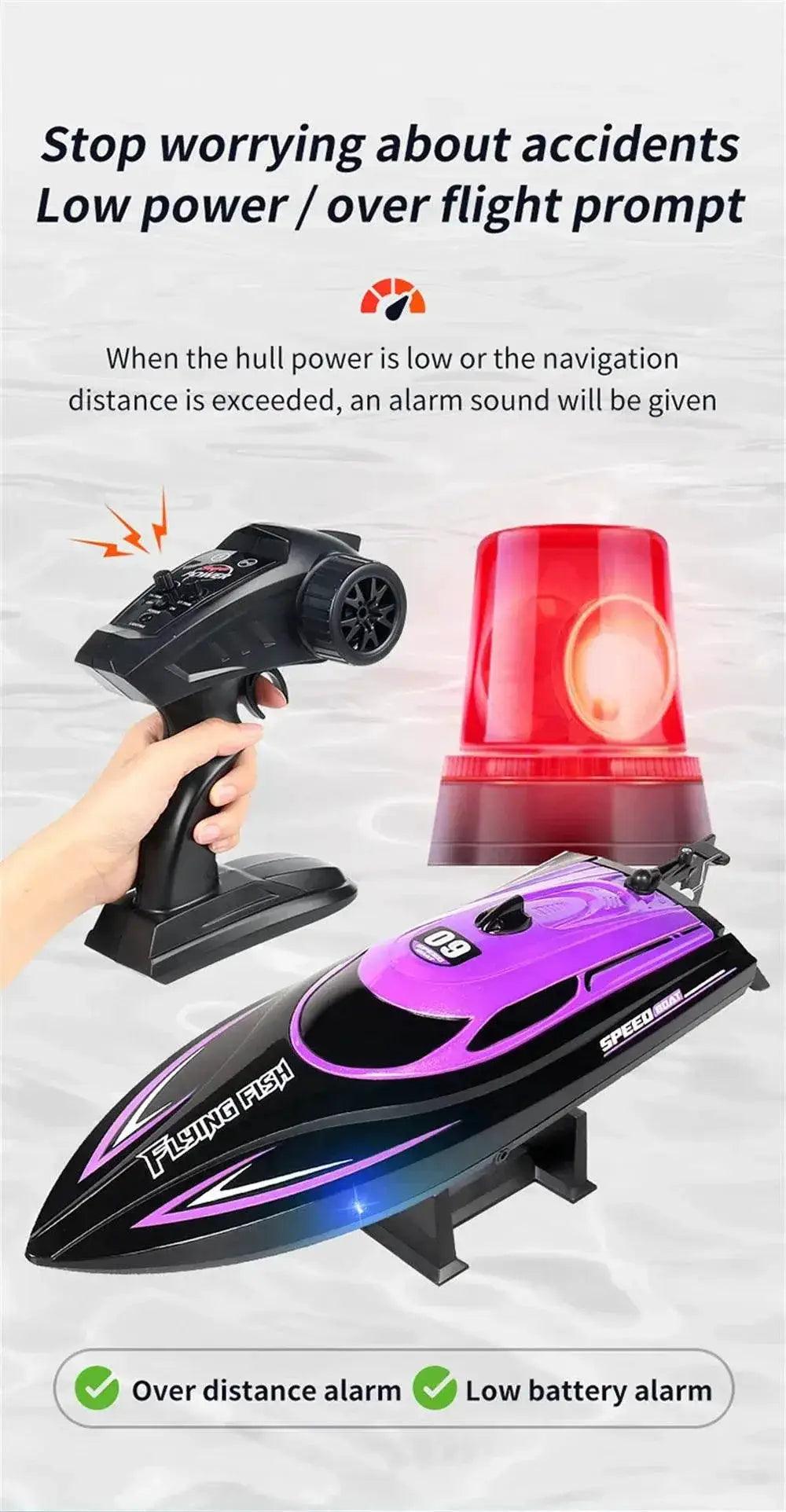  RC High-Speed HXJRC HJ812 Remote Control Speedboat with LED Lights - 25km/h Electric Racing Model for Lakes and Pools -  ToylandEU™