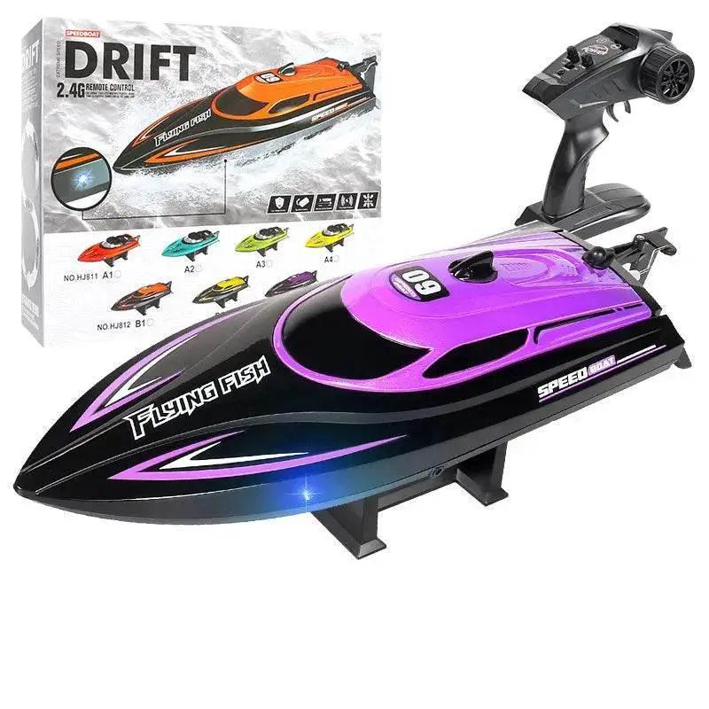  RC High-Speed HXJRC HJ812 Remote Control Speedboat with LED Lights - 25km/h Electric Racing Model for Lakes and Pools -  ToylandEU™